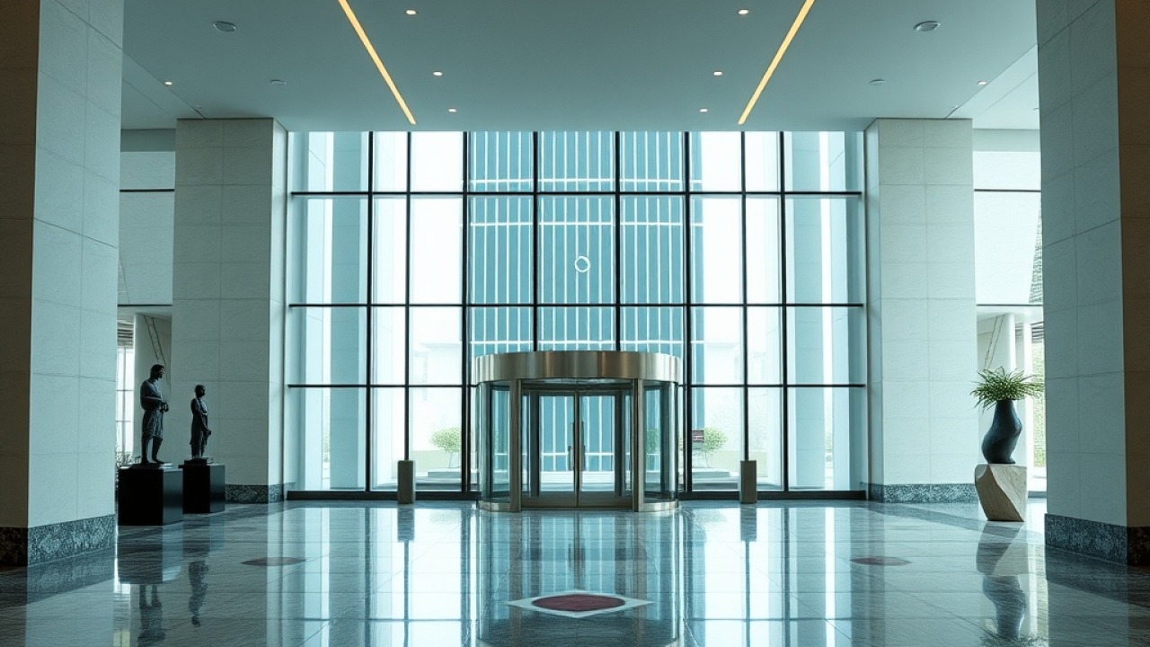 Hall principal de la sede corporativa en Catalinas Norte